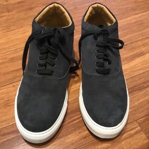 Navy suede semi high tops